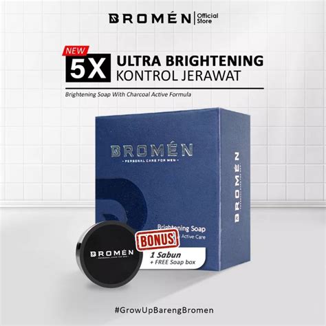 Jual SOAP BRIGHTENING BROMEN Sabun Pencerah Wajah Pria FREE SOAP