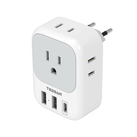 Amazon European Travel Plug Adapter USB C TESSAN International