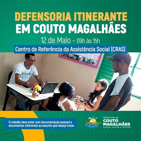 Defensoria P Blica Itinerante Estar Em Couto Magalh Es Para