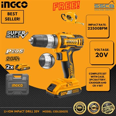 Ingco Li Ion Impact Drill 20V CIDLI200215 Lazada PH