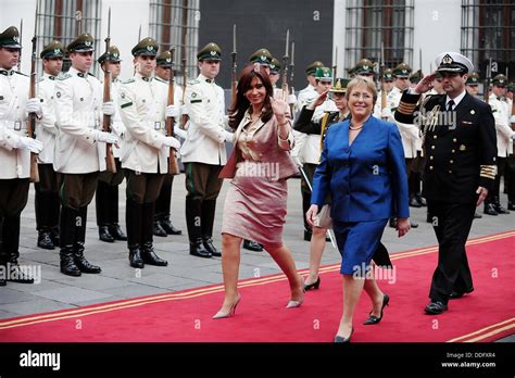 President of Argentina Cristina Fernandez de Kirchner and President of Chile Michelle Bachelet ...