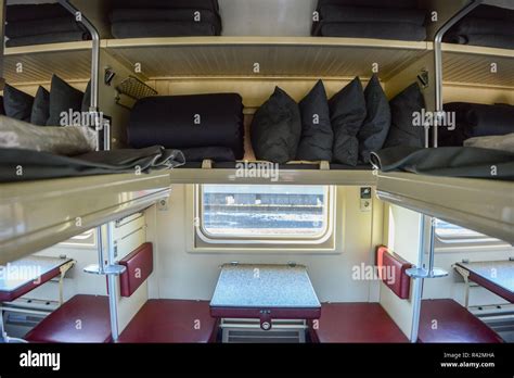 Interior of the Trans-Siberian Express train, connecting Moscow with ...