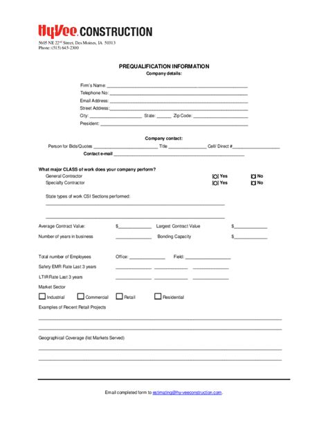 Fillable Online Revised Mn Prequal Form Fax Email Print Pdffiller