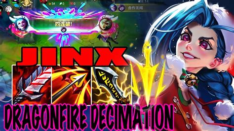 Wild Rift Jinx Adc Gameplay Dragonfire Decimation Jinx Build Runes