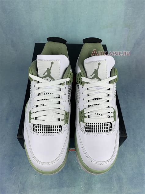 Air Jordan 4 Retro Seafoam AQ9129 103 White Oil Green Dark Ash Neutral