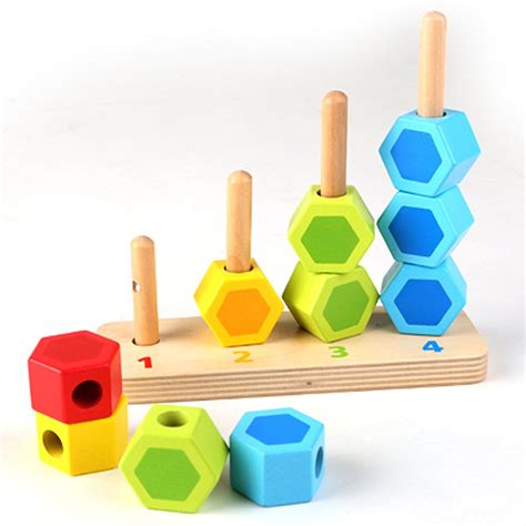 Hape Counting Stacker Toddler Wooden Stacking Block Set