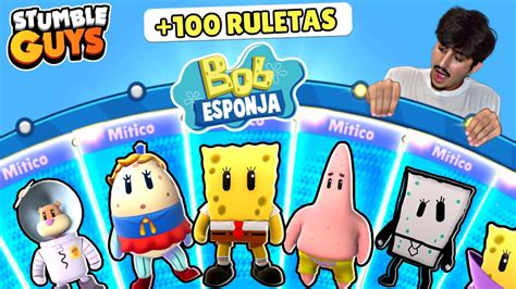 COMPRO 100 RULETAS BOB ESPONJA En Stumble Guys YouTube