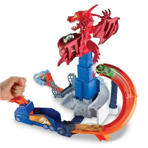 MATTEL DWL04 Zestaw Torów Hot Wheels z Samochodzikami SMOCZE WYZWANIE