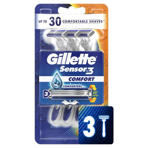 Gillette Sensor3 Comfort Mens Disposable Razors 3 Count Walmart