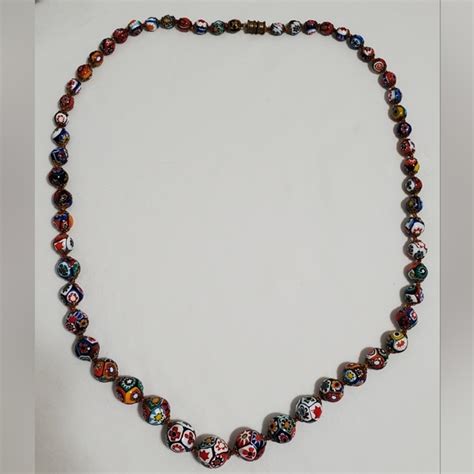 Jewelry Vintage Italian Venetian Murano Moretti Millefiori Glass