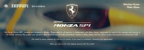 Ferrari Monza Sp1 Free Model Finished Projects Blender Artists