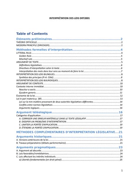 Résumés NDC Interprétation des lois 2001 Louise Brousseau DRT2001