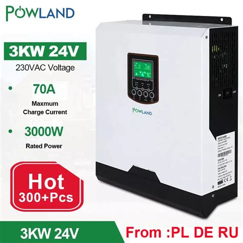 3000va 3000w Solar Inverter 24v 230vac 50hz60hz Hybrid Inverter Pure Sine Wave Pwm Battery