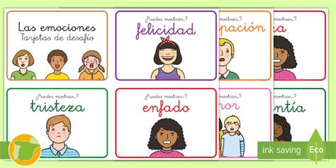 Tarjetas De Desaf O Las Emociones Creat De Profesori