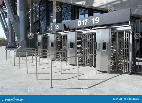 Stadium Ticket Check Point Stock Image Image Of Euro 39695175