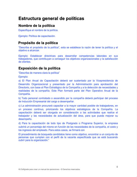 Modelo De Manual De Politicas De La Empresa