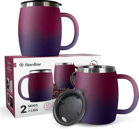 Amazon Finedine Insulated Stainless Steel Coffee Mug With Lid And