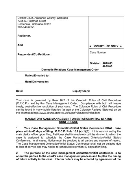 Arapahoe County Court Colorado Forms - CountyForms.com