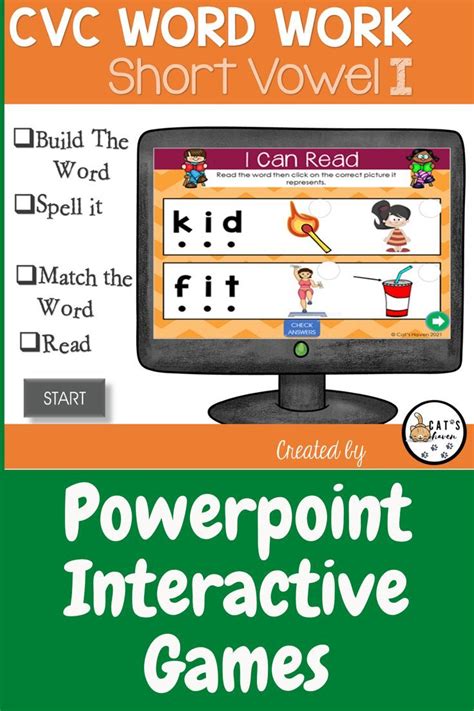 Cvc Word Games Short Vowel I Ppt Game Digital Cvc Words Activities Cvc Word Games Short