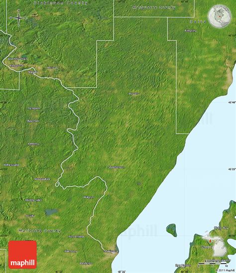 Satellite Map of Menominee County