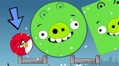 Angry Birds Kick Out Green Piggies Two Round And Square Pigs Got