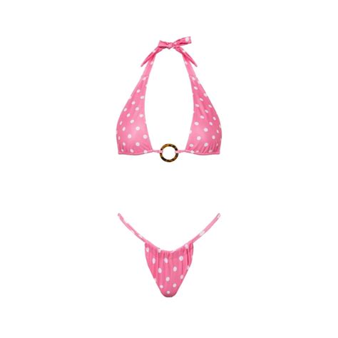 Cindy Cheeky Bikini Bottom In Pink Polka Dot Viki Swim Wolf Badger