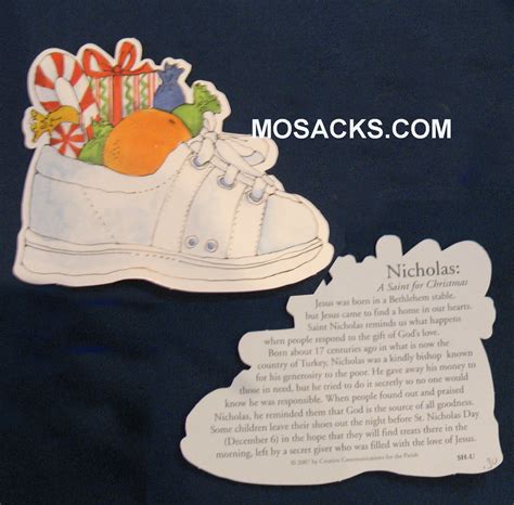 Saint Nicholas Shoe Card With Biography Of Nicholas And Dec 6th Custom Sh U