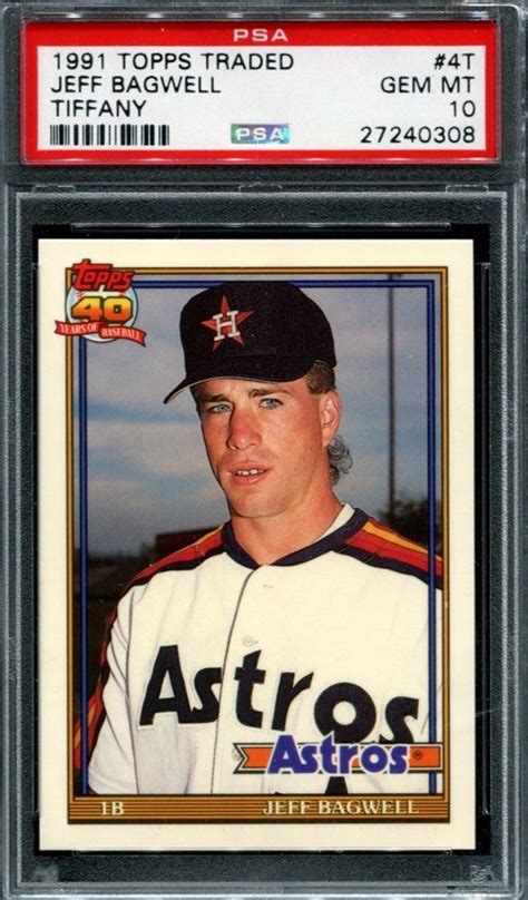 PSA 10 JEFF BAGWELL 1991 TOPPS TRADED TIFFANY 4T ROOKIE RC HOUSTON