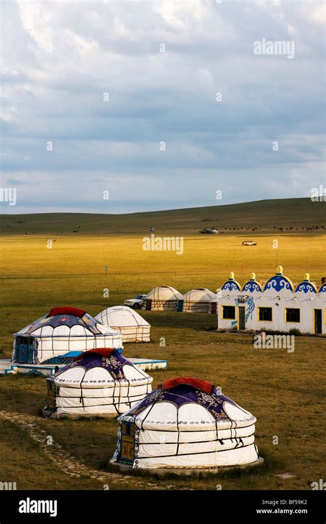 Yurts In Xilamuren Grassland Da Erhanmaoming Anlianhe Banner Baotou Inner Mongolia Autonomous