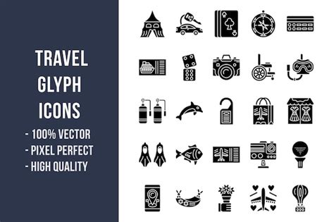 Premium Vector Travel Glyph Icons