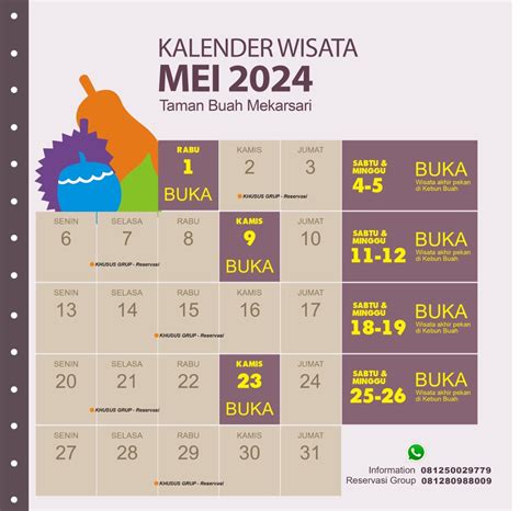 Jadwal Wisata Mei 2024 Mekarsari Taman Buah