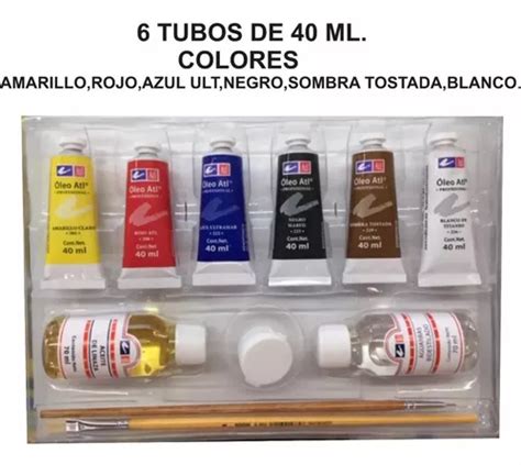 Pinturas Oleo Atl Kit Estuche Equipado Basico 40 Ml 1 Pz Meses