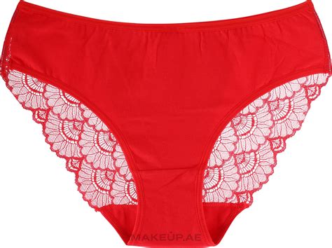 Moraj Women Cotton Bikini With Lace Red Makeup Ae