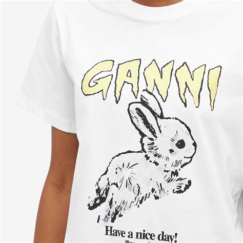 GANNI Ganni Bunny Relaxed T Shirt Bright White END KR