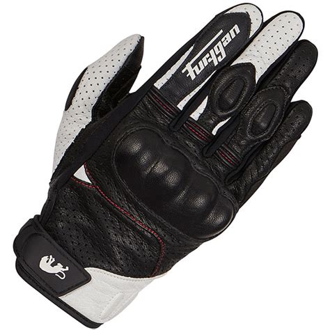 Furygan Td Vented Leather Gloves Black White Red Free Uk Delivery