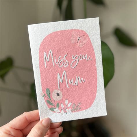 Miss You Mum Plantable Seeded Mother S Day Card Sweetlove Press Personalised Prints Funny