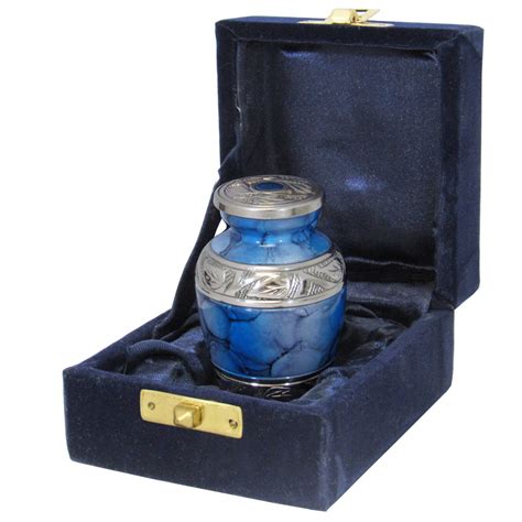 Forever Remembered Blue Small Mini Cremation Keepsake Urn For Human