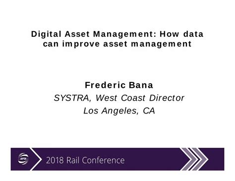 Pdf Digital Asset Management How Data Can Improve Asset