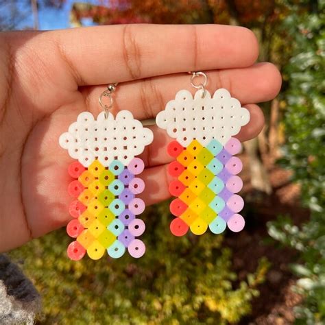 Perler Bead Earrings Etsy