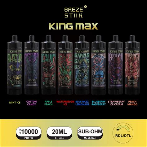 Monster Sub Ohm Mesh Coil Disposable Vape Device Breze Stiik King Max