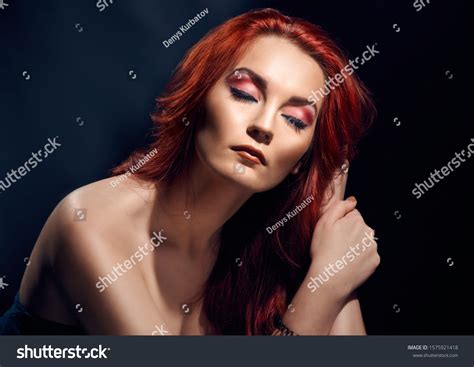 Fashionable Portrait Beautiful Redheaded Model Naked Stock Photo Shutterstock
