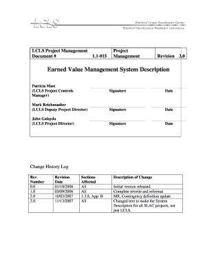 Fillable Online Ssrl Slac Stanford Earned Value Management System