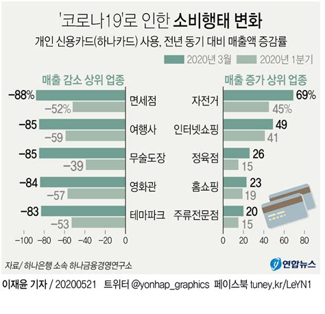 그래픽 코로나19로 인한 소비행태 변화 연합뉴스