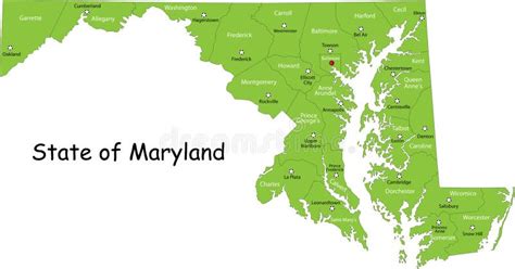 Map Of Maryland Stock Vector Illustration Of America 7381143