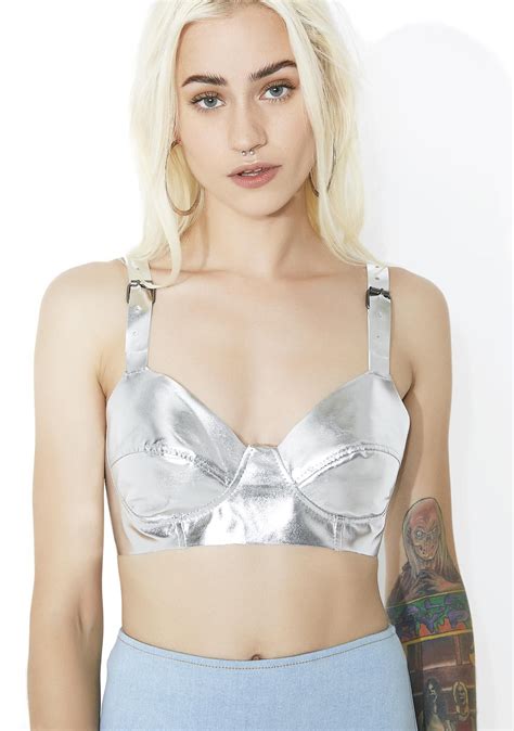 Silver Glow Getter Metallic Bra Bra Wildfox Couture Fashion