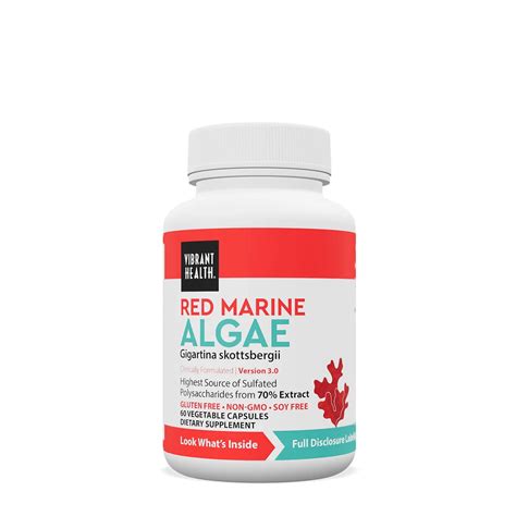 Red Marine Algae Gigartina Capsules 500mg Premium Sea Moss Supplement