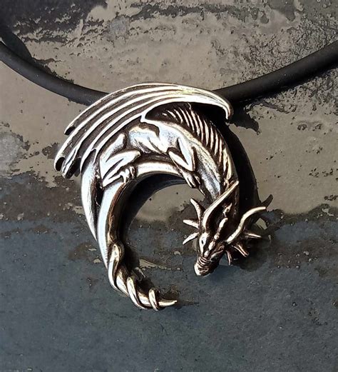 Anhänger Drache 925er Sterling Silber Drachen Schmuck Anhänger und