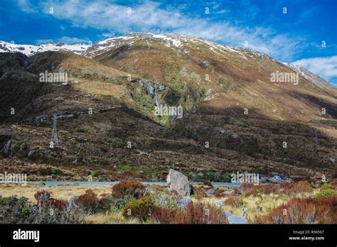 Devil S Punchbowl Waterfall In Arthur S Pass National Park New Zealand