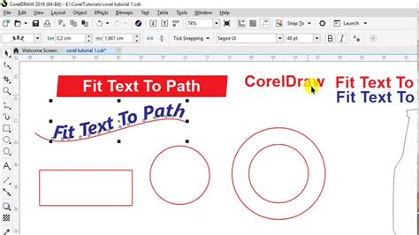 Fit Text To Path In Coreldraw Youtube