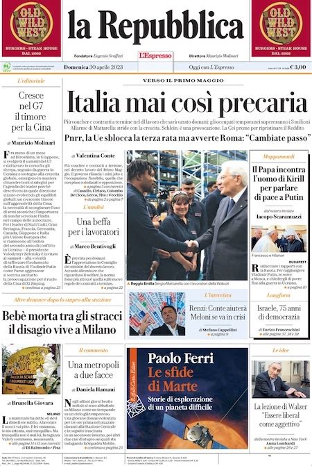 Le Prime Pagine Di Domenica 30 Aprile 2023 Il Post